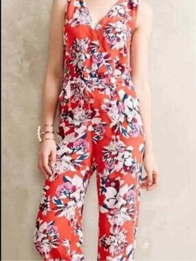 Yumi Kim Red Floral V-Neck Jumpsuit